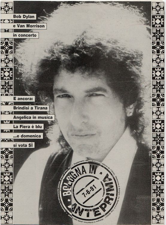 bologna in anteprima magazine Bob Dylan front cover
